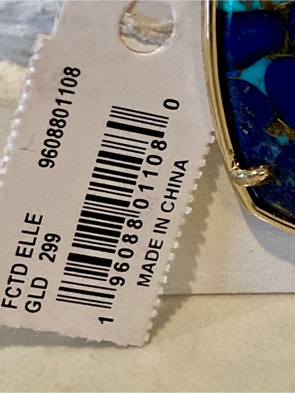 NWT Kendra Scott Elle gold earrings in bronze veined lapis turquoise magnesite - Picture 5 of 7
